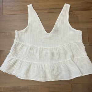 Gap Size M Crinkle Gauze Tiered Tank Top